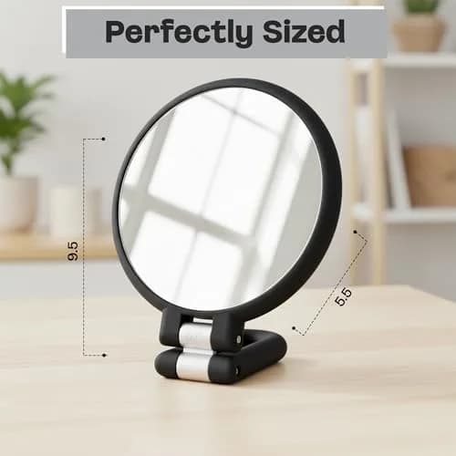 DC DANIELLE 3-in-1 Folding Hand Held Compact Travel Makeup Mirror, 15x Magnification, Black thumbnail 7