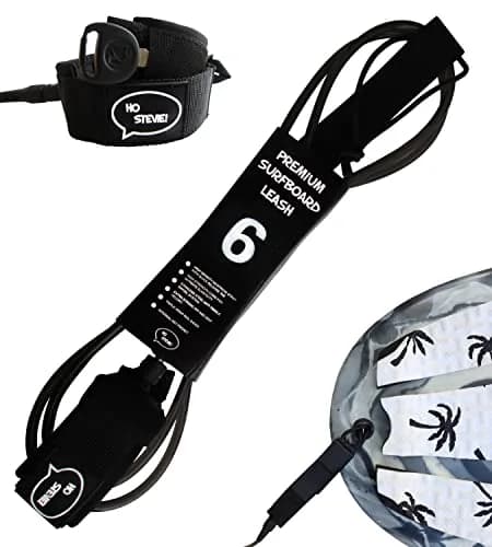 Ho Stevie! Premium Surf Leash - No Tangles, No Lost Surfboard - Hi-Strength Lightweight 1/4" Cord - Feels Like Surfing Leashless - 8 Feet thumbnail 1