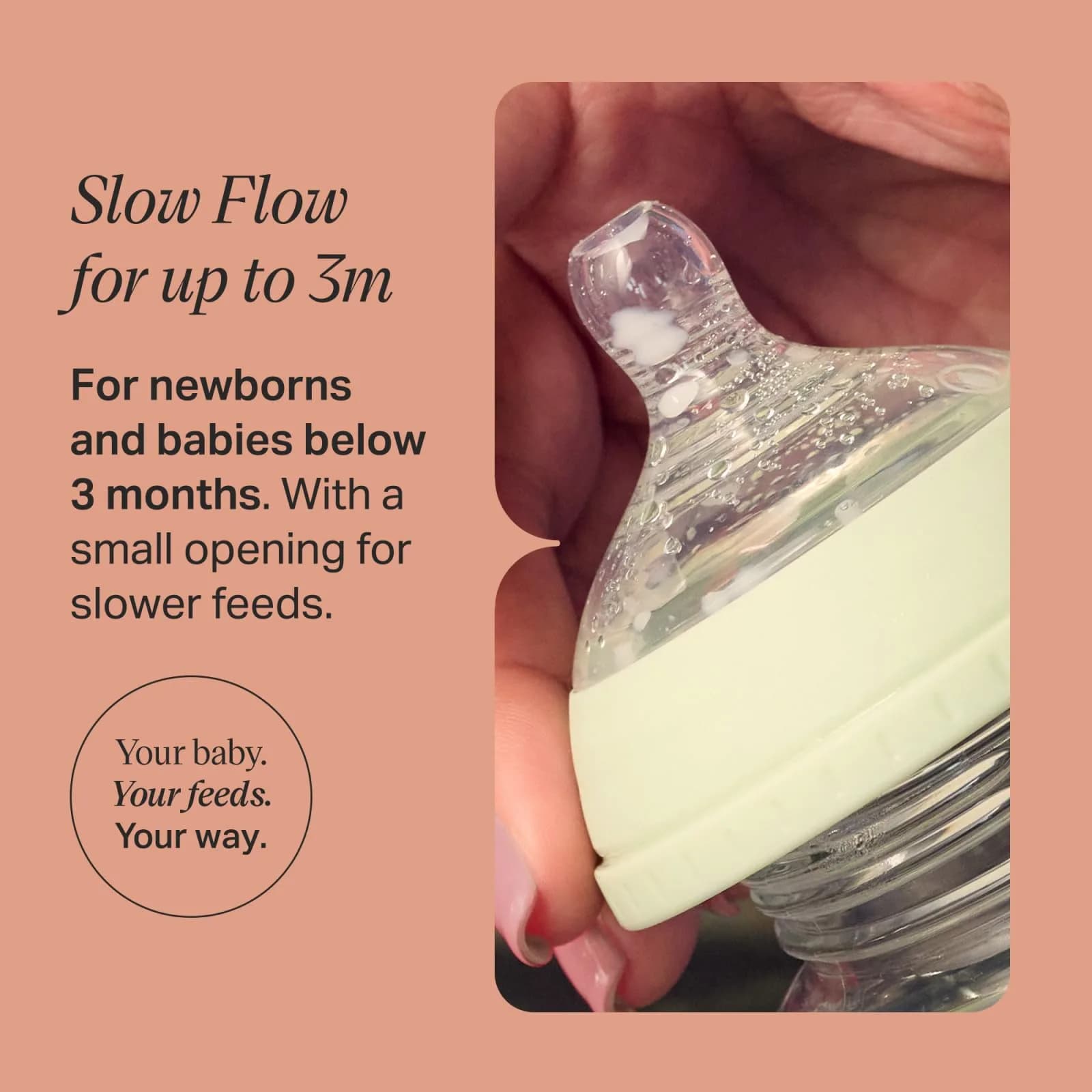 Tommee Tippee Natural Start Bottle Nipples, Slow Flow, 2 Count | Breast-Like for Natural Latch - view 2