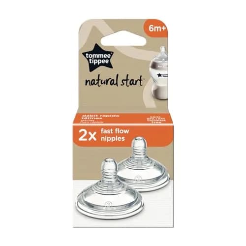 Tommee Tippee Natural Start Bottle Nipples Fast Flow 6m+ 2 Count (Pack of 1) | Breast-Like Silicone for Natural Latch thumbnail 8