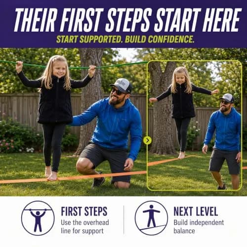 Trailblaze Complete Slackline Kit - 60ft Backyard Rope for Kids & Adults | Easy Setup, 11,000 lb Webbing, 5 Yr Warranty thumbnail 3