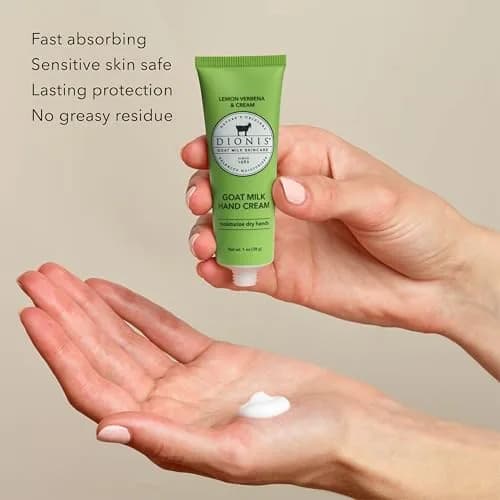 Dionis Goat Milk Hand Cream Lemon Verbena & Cream 1 oz (29.57 ml) Tubes (6-Pack) | Hydrates Dry, Sensitive Skin thumbnail 3