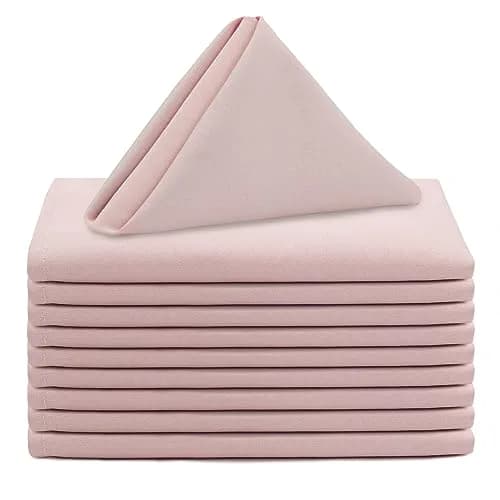 Your Chair Covers 20" x 20" Blush Polyester Napkins | Elegant Washable Dinner Fabric thumbnail 1