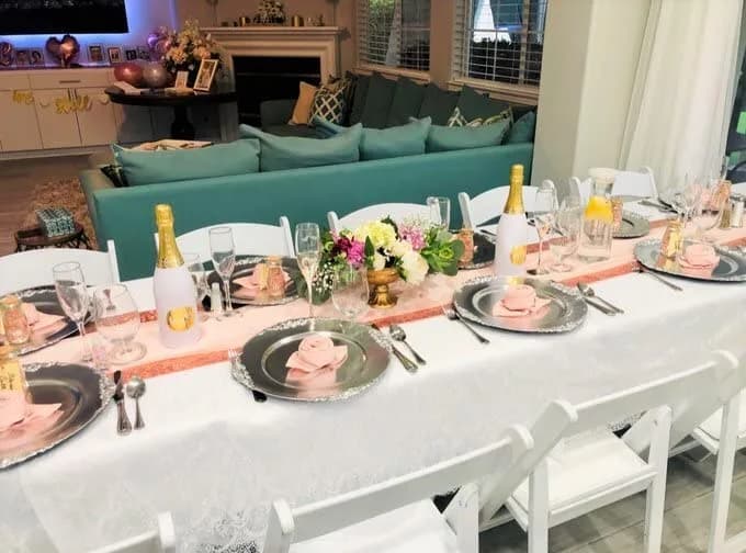 Your Chair Covers 20" x 20" Blush Polyester Napkins | Elegant Washable Dinner Fabric thumbnail 5