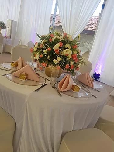 Your Chair Covers 20" x 20" Blush Polyester Napkins | Elegant Washable Dinner Fabric thumbnail 8