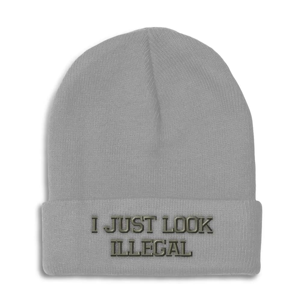 Speedy Pros Custom Beanies for Men & Women | Embroidered Skull Cap Winter Hats | One Size Pink — Light Grey Design Only