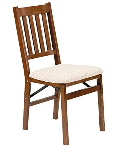 Stakmore Arts and Crafts Wooden Folding Chairs with Padded Seats | Space-Saving, Fully Assembled, Fruitwood Frame thumbnail 2