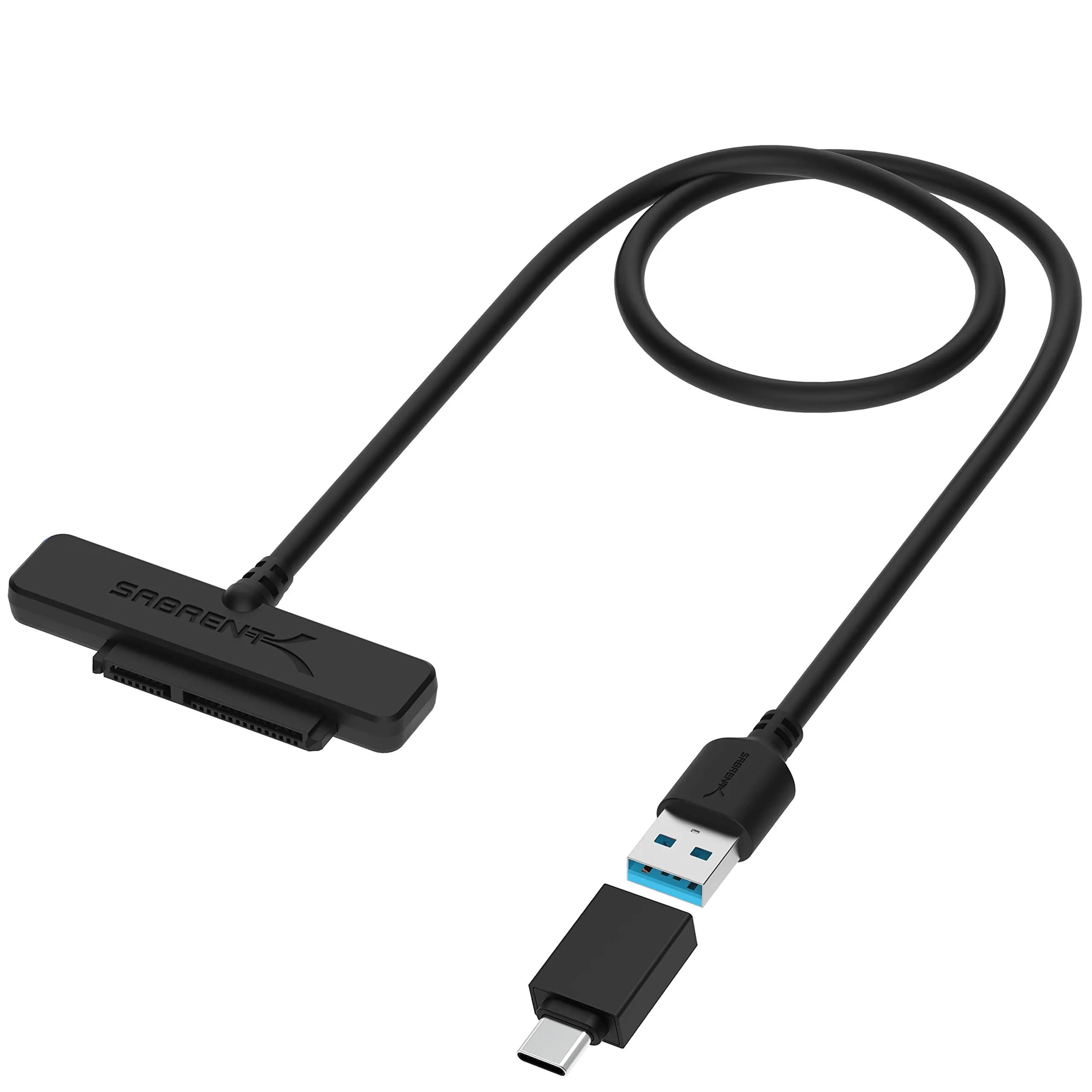 SABRENT USB 3.1 to 2.5in SATA SSD/Hard Drive Adapter Cable, UASP (EC-SS31) | Supports 10 Gbps Transfer Speed — Black