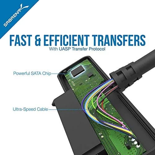 SABRENT USB 3.1 to 2.5in SATA SSD/Hard Drive Adapter Cable, UASP (EC-SS31) | Supports 10 Gbps Transfer Speed thumbnail 6