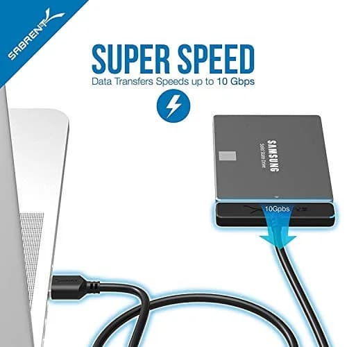 SABRENT USB 3.1 to 2.5in SATA SSD/Hard Drive Adapter Cable, UASP (EC-SS31) | Supports 10 Gbps Transfer Speed thumbnail 2