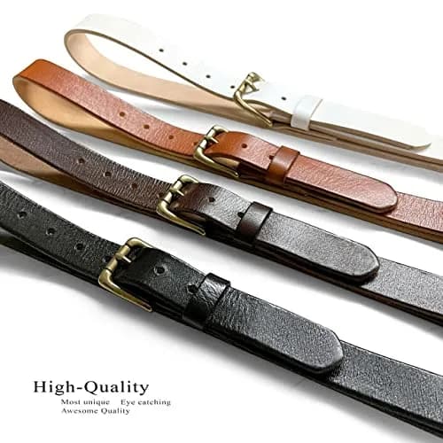Belts.com Men's Solid Brass Roller Buckle Leather Belt 1-1/8" (30mm) Black-32 | Vintage Full Grain Cowhide thumbnail 4