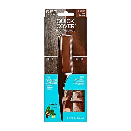 RED by Kiss Quick Cover Root Touch Up Comb Brown | Temporary Gray Concealer for Hair & Beard thumbnail 1