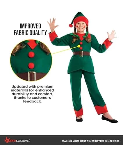 fun shack Elf Costume Kids, Christmas Costume for Kids, M | Festive North Pole Look with Comfort thumbnail 3