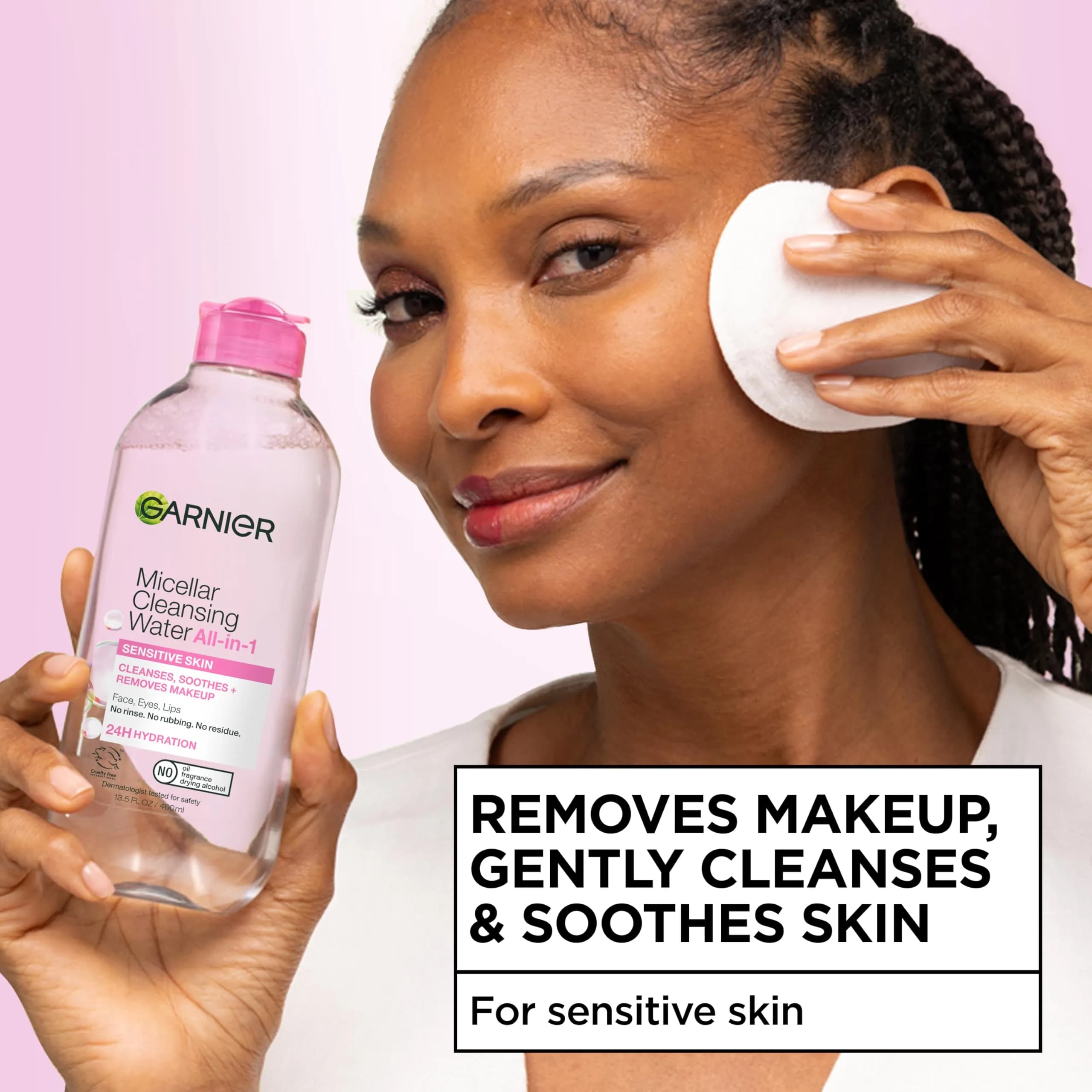 Garnier Micellar Water Hydrating Facial Cleanser 400mL (13.5 Fl Oz) | Gentle Makeup Remover for Sensitive Skin - view 2