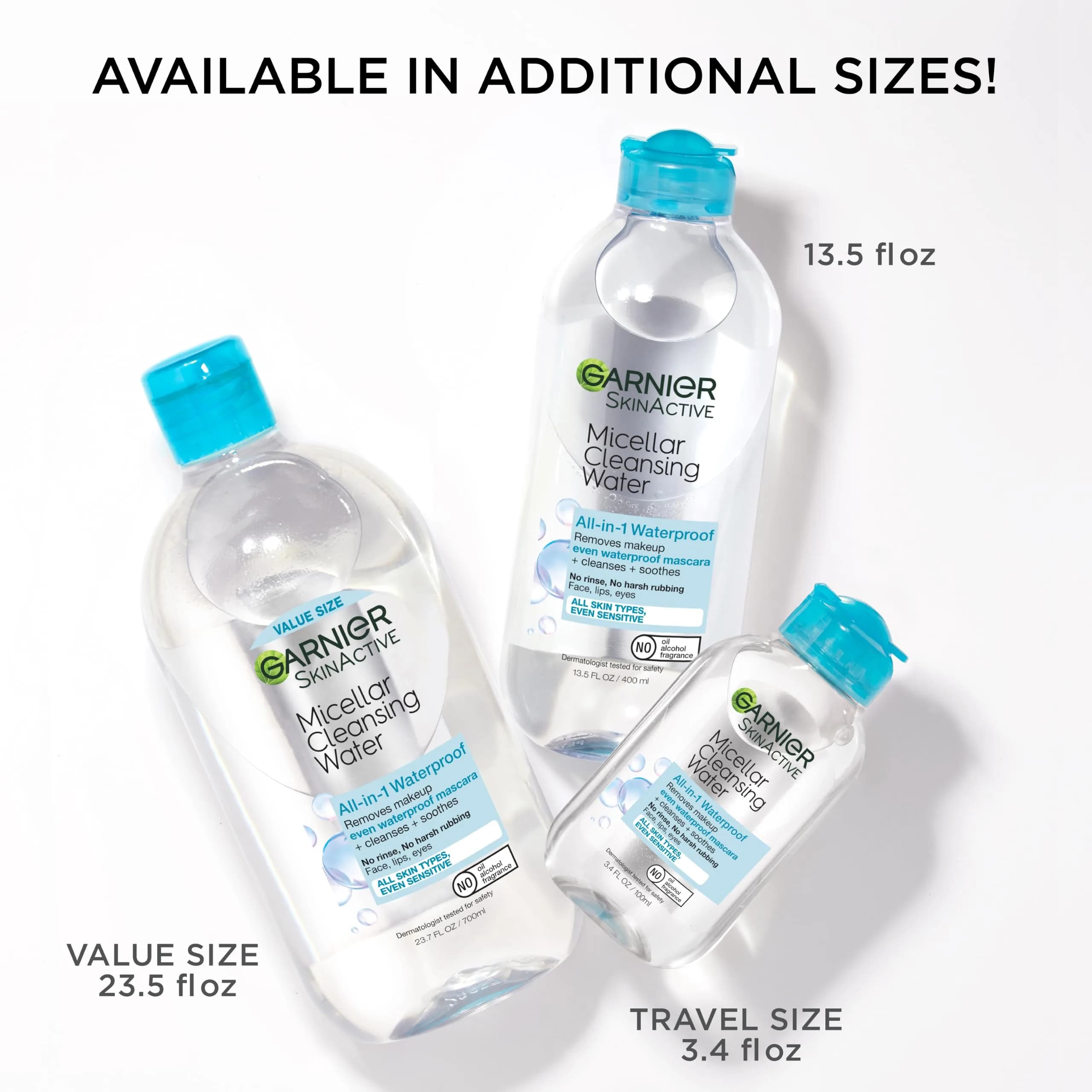Garnier Micellar Cleansing Water for Waterproof Makeup, Hydrating Facial Cleanser & Makeup Remover 400mL (13.5 Fl Oz) | Gentle, Alcohol-Free, Vegan - view 7