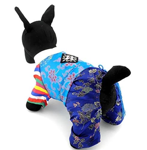 SELMAI Embroidered Hanbok for Small Dogs, Boy, S | Silk Material, Easy Care Fit thumbnail 8