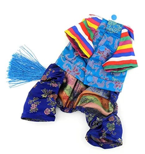 SELMAI Embroidered Hanbok for Small Dogs, Boy, S | Silk Material, Easy Care Fit thumbnail 2