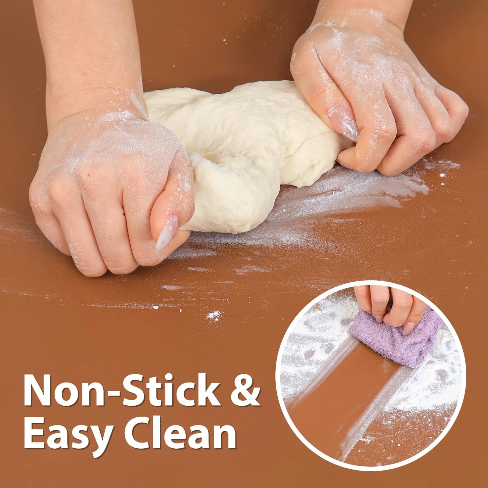Folksy Super Kitchen Extra Large Silicone Baking Mat 60cm x 40cm | Food Grade Non-Stick Dough Rolling Mat - view 3