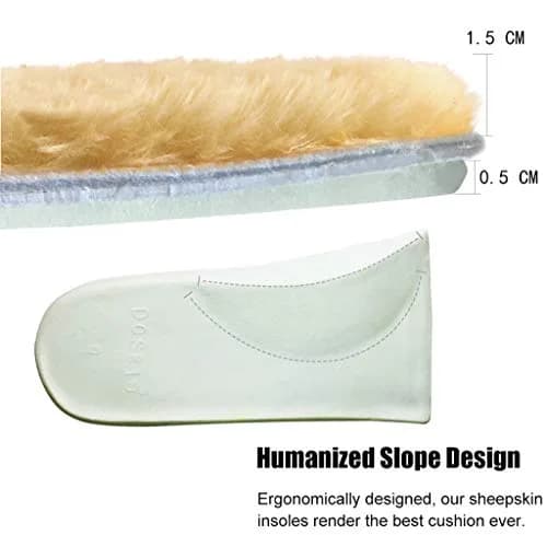 ABUSA Sheepskin Insoles Women's Premium Wool Fur Fleece Inserts 25.4cm (10 inches) | Medium Arch Support thumbnail 5