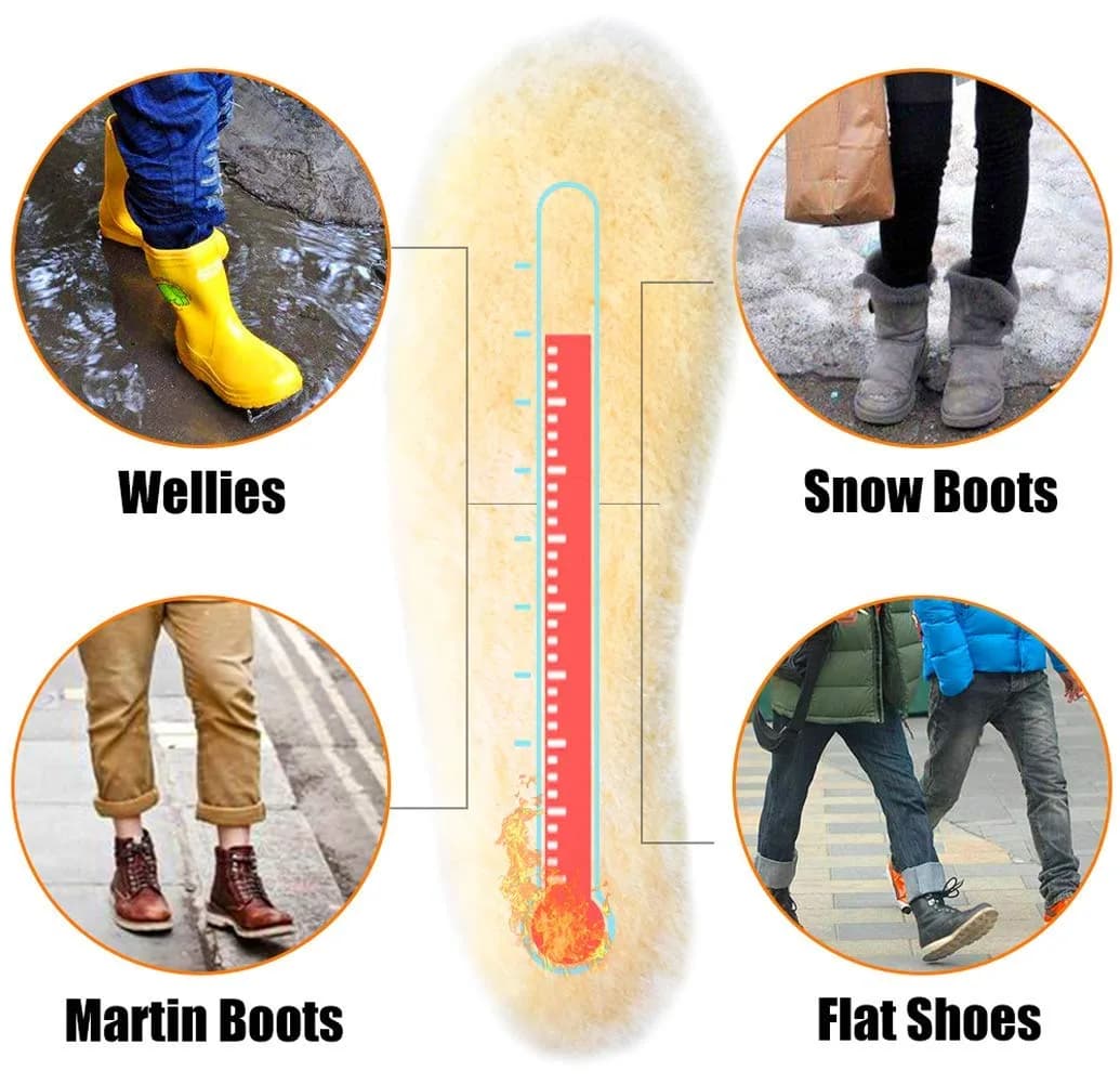 ABUSA Sheepskin Insoles Women's Premium Wool Fur Fleece Inserts 25.4cm (10 inches) | Medium Arch Support - view 6