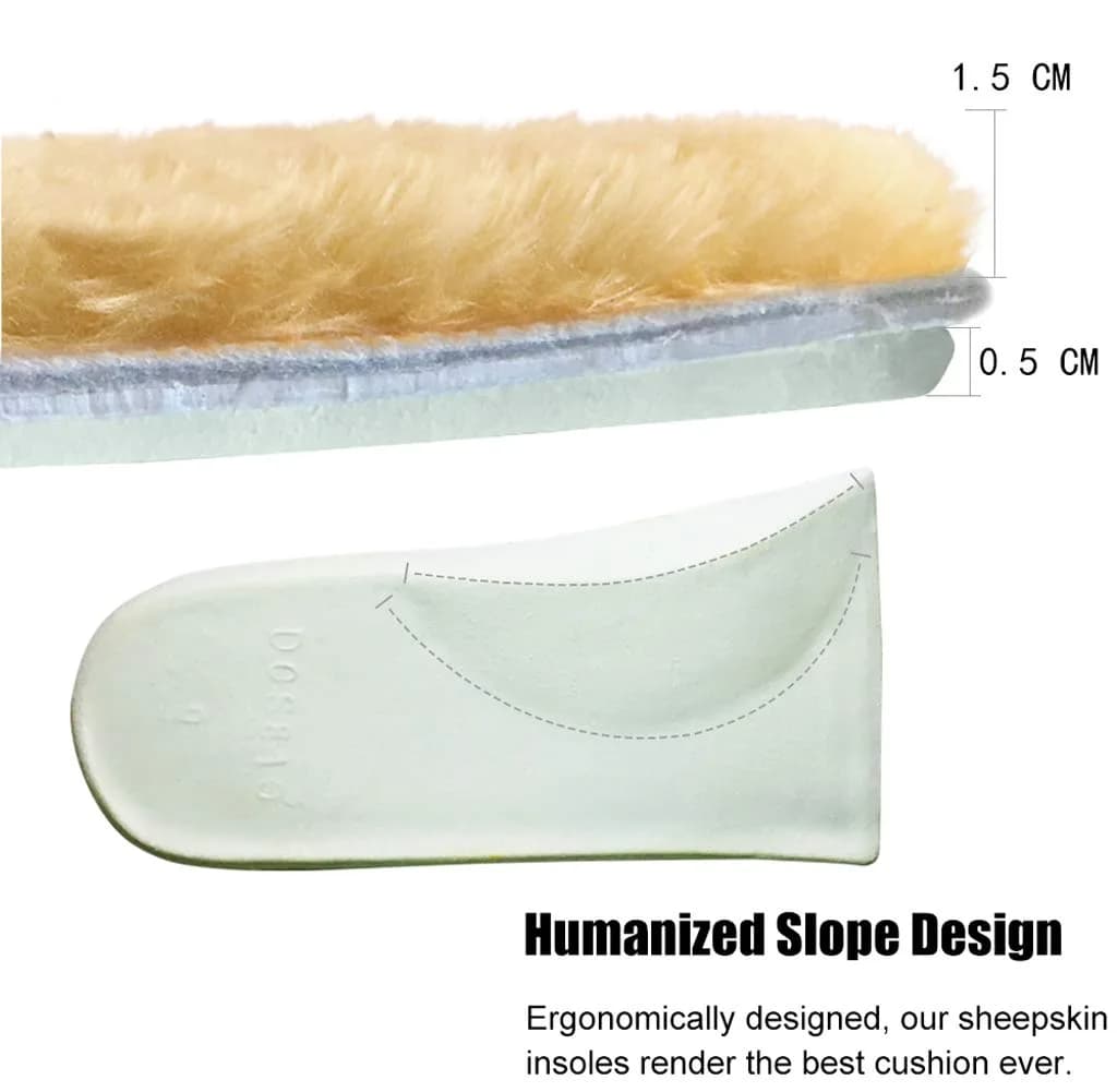 ABUSA Sheepskin Insoles Women's Premium Wool Fur Fleece Inserts 1 Pair (2 Insoles) | Cozy & Warm for All-Day Comfort - view 5