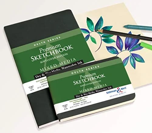 Stillman & Birn Delta Series Softcover Sketchbook, 8.5" x 5.5", 270 GSM (Extra Heavyweight), Ivory Paper, Cold Press Surface thumbnail 2