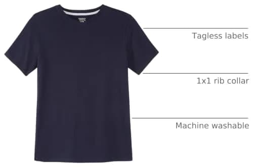 French Toast Boys' Short Sleeve V-Neck T-Shirt, Navy, 8 | Breathable Cotton for Active Boys thumbnail 3