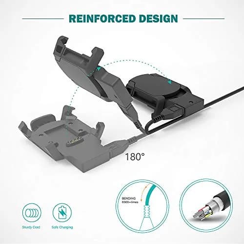 TUSITA USB Charging Cable for Garmin Fenix 3/3 HR/3 Sapphire/Quatix 3/Tactix Bravo/D2 Bravo 1M (3.3ft) Black thumbnail 3
