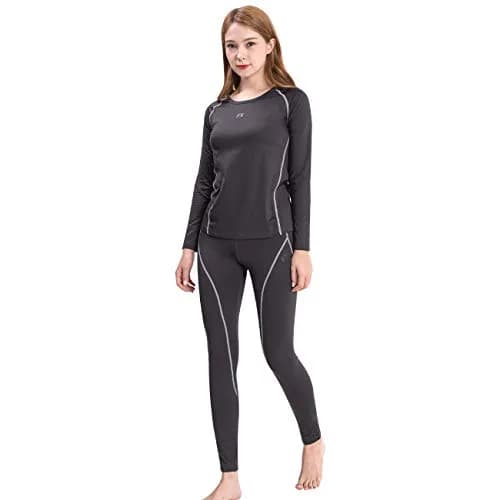 FITEXTREME Womens MAXHEAT Fleece Long Johns Thermal Underwear Set Grey S | Snug Fit for Cold Weather thumbnail 2