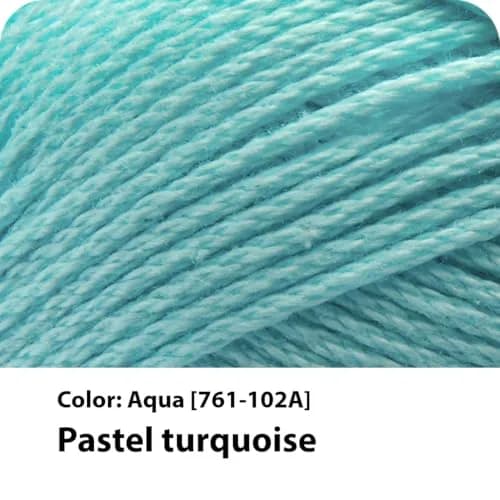 Lion Brand Yarn 24/7 Cotton Yarn Aqua 100g (3.5oz) | Mercerized Cotton for Crochet & Knitting thumbnail 2
