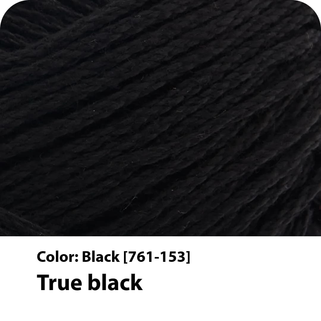 Lion Brand Yarn 24/7 Cotton Yarn Black 100 g (3.5 oz) | Smooth Mercerized Cotton for Crochet & Knitting - view 2