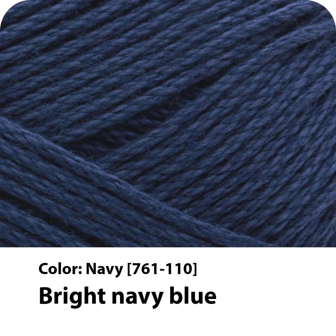 Lion Brand Yarn 24/7 Cotton Yarn Navy 100g (3.5oz) | Smooth Mercerized Cotton for Crochet & Knitting - view 2