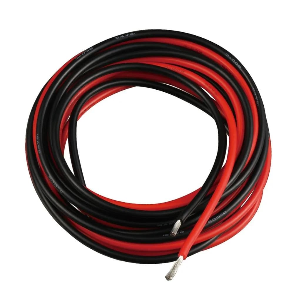 BNTECHGO 20 AWG Silicone Wire Red and Black | 10ft Each, Tinned Copper, 600V, Flexible — 16 gauge red and black
