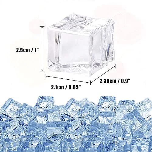 HUIANER Acrylic Ice Cubes 1inch | Realistic Square Shape for Photography & Decor thumbnail 2