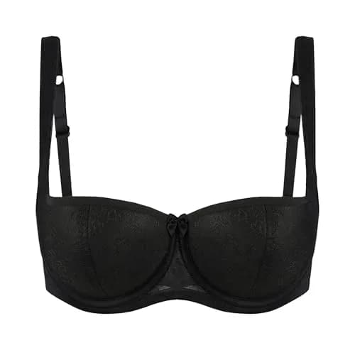 Rosme Women's Lace Balconette Bra D 40 | Natural Support & Comfort (110 characters) thumbnail 5