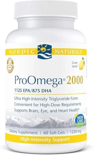 Nordic Naturals ProOmega 2000, Lemon Flavor | 2150 mg Omega-3, 60 Soft Gels, Brain & Heart Support thumbnail 1