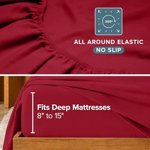 Bare Home Twin XL Flannel Sheet Set 100% Cotton | Warm, Soft & Durable for All-Season Comfort thumbnail 6