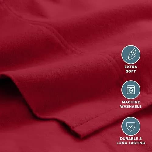 Bare Home Twin XL Flannel Sheet Set 100% Cotton | Warm, Soft & Durable for All-Season Comfort thumbnail 2