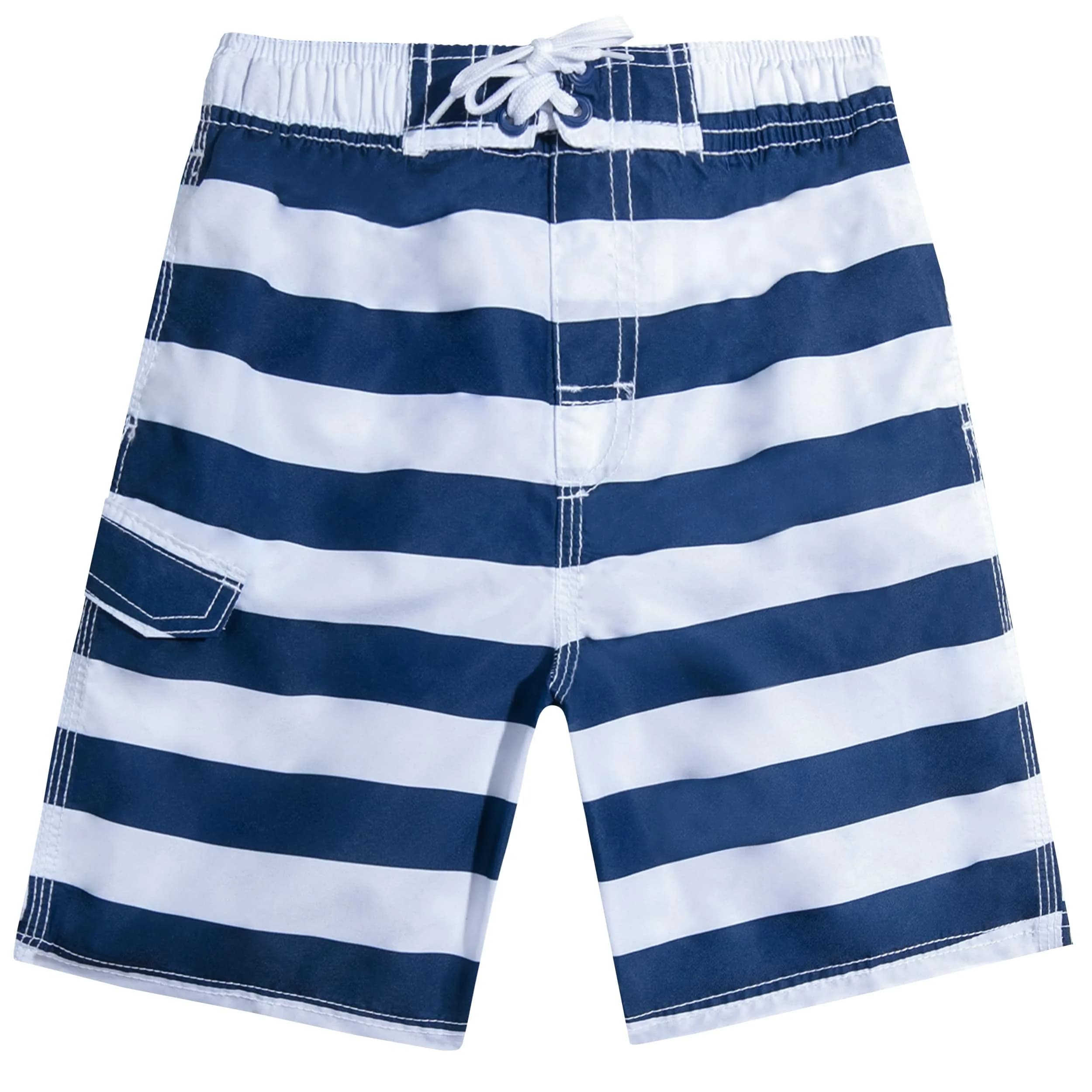 Kanu Surf Boys' Echo Quick Dry UPF 50+ Beach Swim Trunk, Echo Black, 4 | UPF 50+ Quick Dry Microfiber for Active Boys — Troy Navy/White