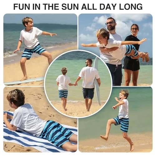 Kanu Surf Boys' Specter Beach Swim Trunk, Troy, 10/12 | UPF 50+ Quick Dry Microfiber thumbnail 2
