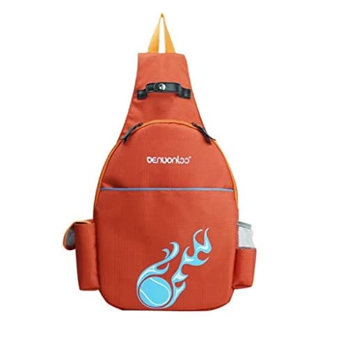 Klau Nylon Tennis Badminton Racquet Backpack Shoulder Bag, Orange | Sport Equipment Bag Case thumbnail 1