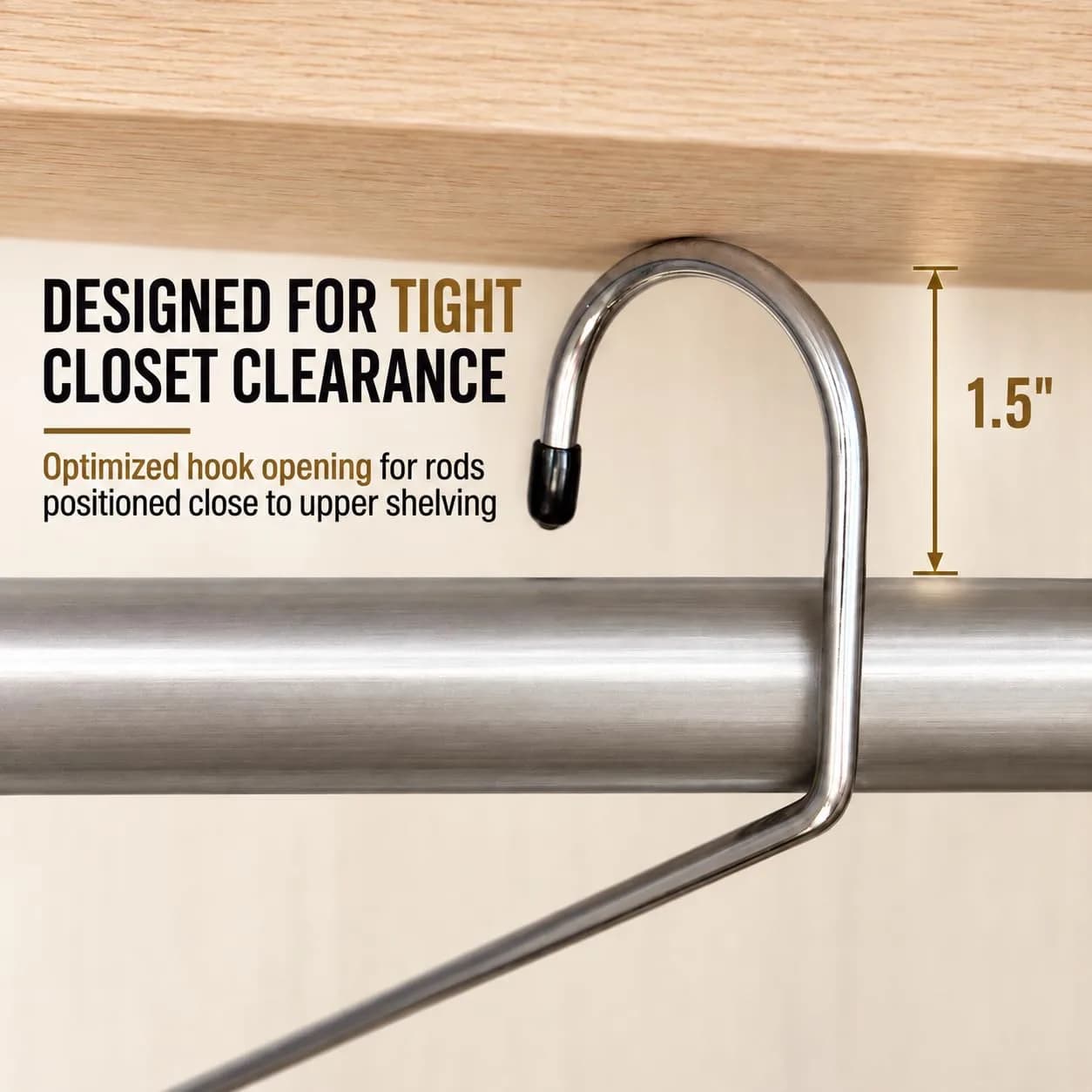Huji Heavy Duty Open Ended Chrome Trouser Hangers Set of 10 | Space-Saving Closet Organizer thumbnail 5