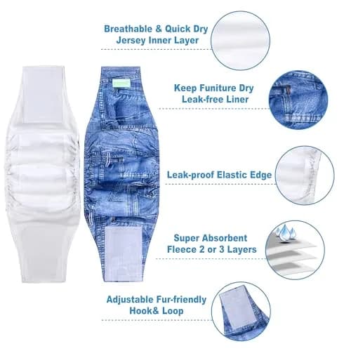 Wegreeco Male Dog Belly Bands Medium | Reusable, Adjustable & Leak-Free (15-17") thumbnail 2