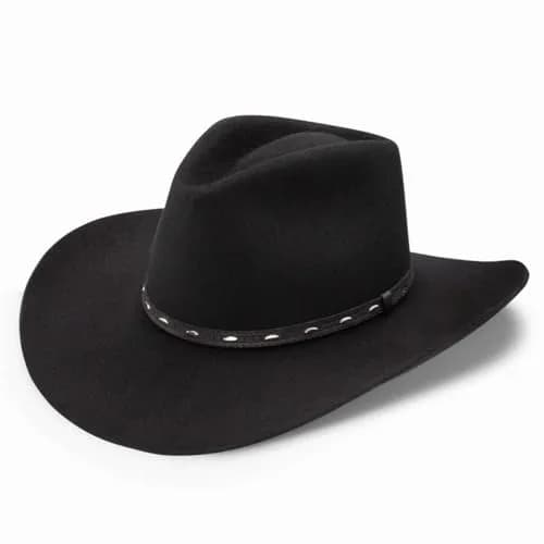 RESISTOL Briscoe 3X Cowboy Hat Black | Wool Felt Western Hat for Men (7 1/4) in India thumbnail 2