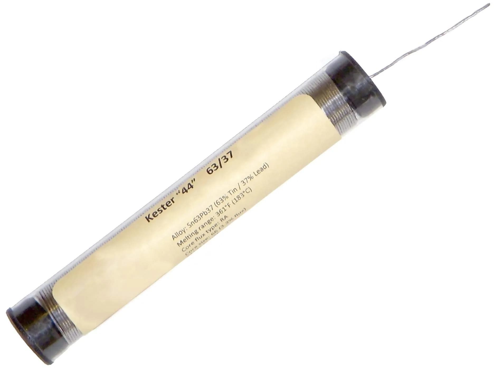 Kester 44 Solder Wire, 63/37 Tin/Lead, 0.015-in Diameter, RMA Rosin, 16.16 meters (56 Feet) Tube | Electronics Grade Solder