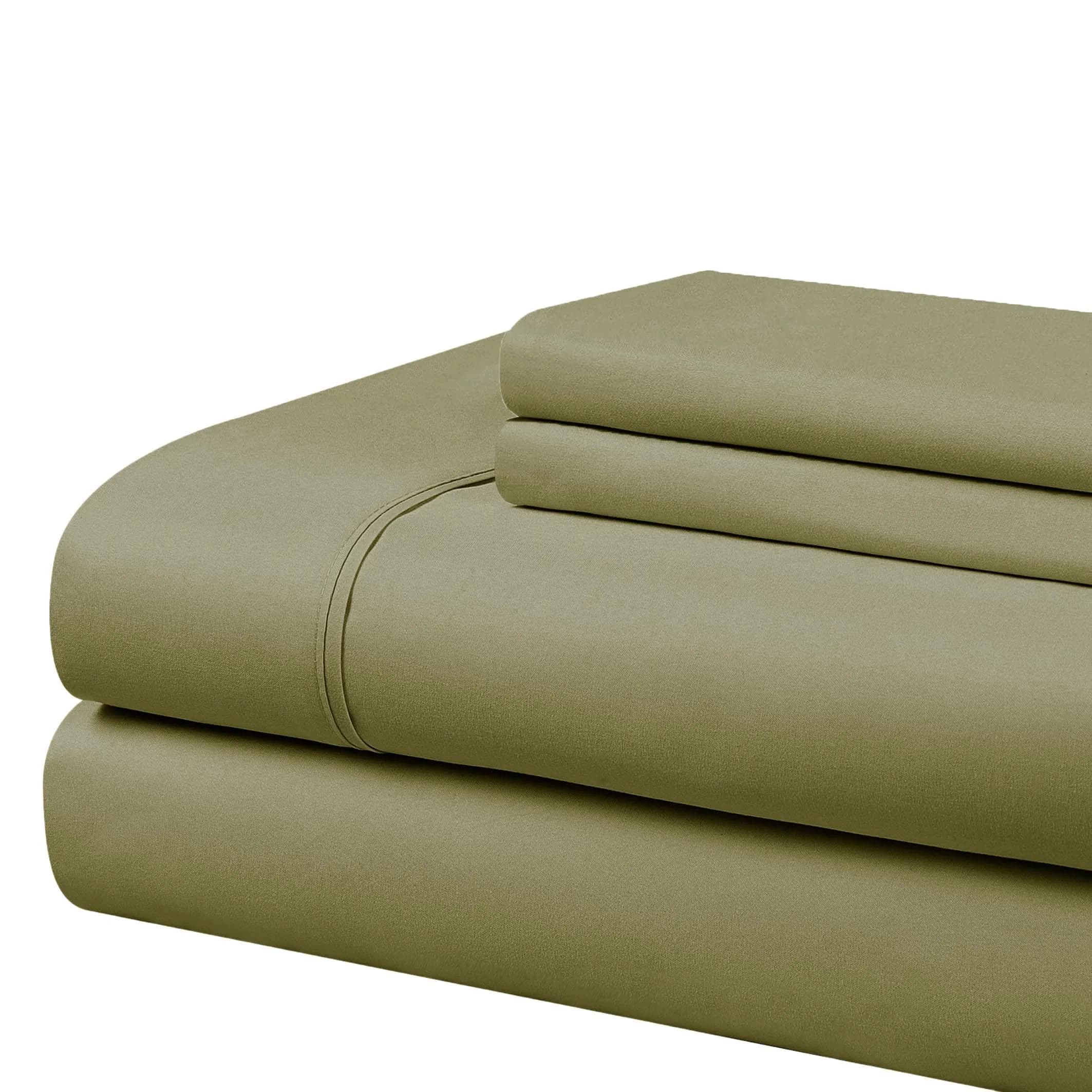 Cathay Home Full Bedding Sheet Set | Ultra Soft Hypoallergenic Wrinkle Resistant Microfiber — Sage