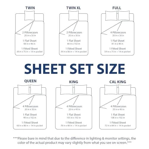 Cathay Home Ultra-Soft Microfiber King Sheet Set Aqua | 1800 Thread Count, OEKO-TEX Certified thumbnail 2