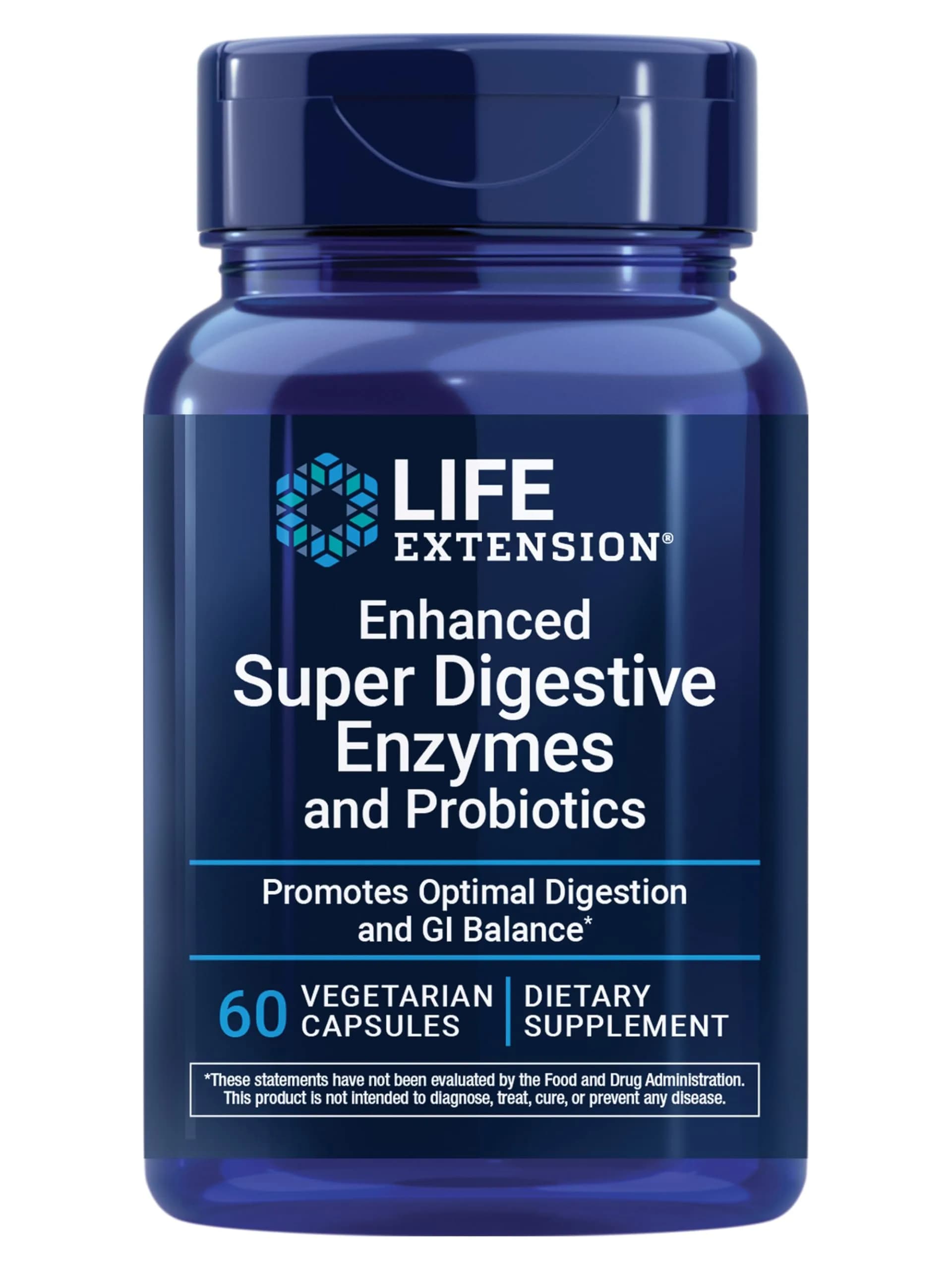 Life Extension Enhanced Super Digestive Enzymes and Probiotics, 60 Capsules | Supports Digestion & Nutrient Absorption — White to Off White