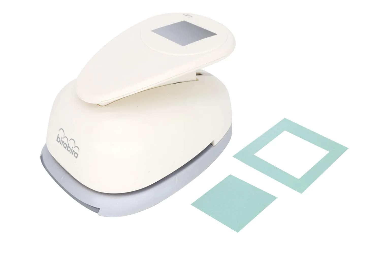 BiraBira Square Punch 1 3/4 x 1 3/4 inch | Perfect for Paper Crafting & Scrapbooking — off-white