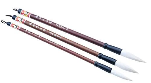 Easyou Hu Brush Chinese Calligraphy Brush for Beginners & Drawing, Pure Goat Hair 0.85cm x 4.1cm (Large) | Authentic Import — Pure Goat Hair Jzcf L+m+s
